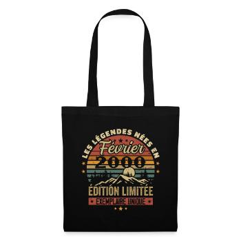 Born In February 2000 Birthday 24 Years Retro 24 - Tote Bag - black - Front