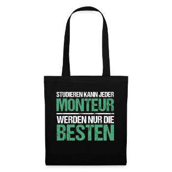 Tout le monde peut étudier - Monteur Edition - Sac en tissu - noir - Devant
