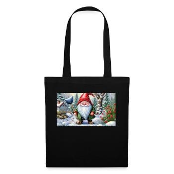 Mignons petits gnomes de la vie quotidienne – pelleter de la neige - Sac en tissu - noir - Devant