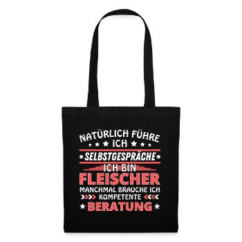 Ich führe Selbstgespräche - Fleischer Edition - Stoffbeutel - Schwarz - Vorne
