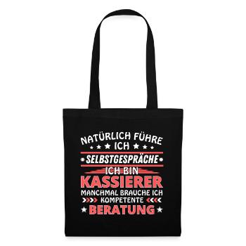 Ich führe Selbstgespräche - Kassierer Edition - Stoffbeutel - Schwarz - Vorne