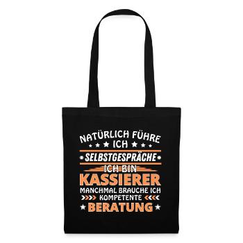 Ich führe Selbstgespräche - Kassierer Edition - Stoffbeutel - Schwarz - Vorne