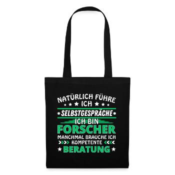 Ich führe Selbstgespräche - Forscher Edition - Stoffbeutel - Schwarz - Vorne