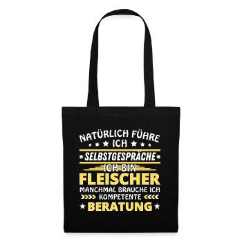 Ich führe Selbstgespräche - Fleischer Edition - Stoffbeutel - Schwarz - Vorne