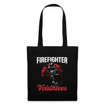 Pompier volontaire - Sac en tissu - noir - Devant