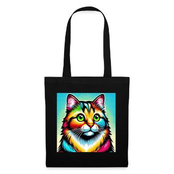 Chat Pop Art - Sac en tissu - noir - Devant