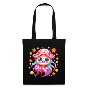 Méduse mignonne - Sac en tissu - noir - Devant