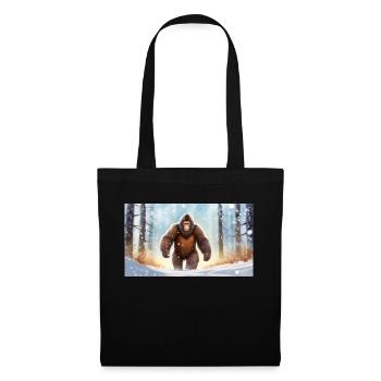 Sasquatch Bigfoot dans la forêt - jeune mignon - Sac en tissu - noir - Devant