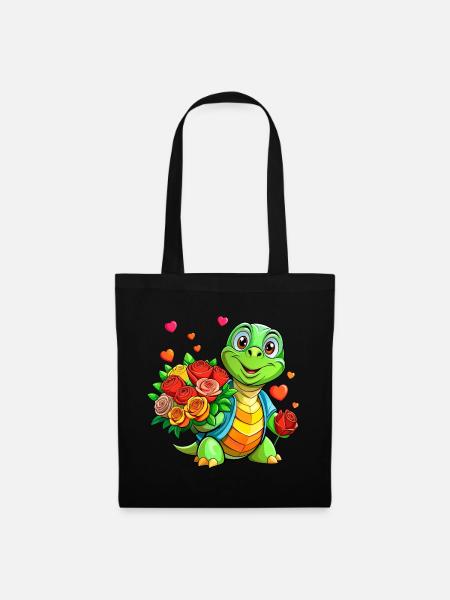 Mega süße Schildkröte - Stoffbeutel - Schwarz