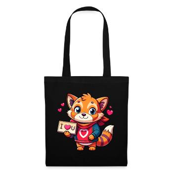 Message d’amour porteur d’animal - Sac en tissu - noir - Devant