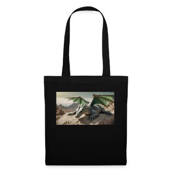 A realistic majestical green dragon is laying - Tote Bag - black - Front