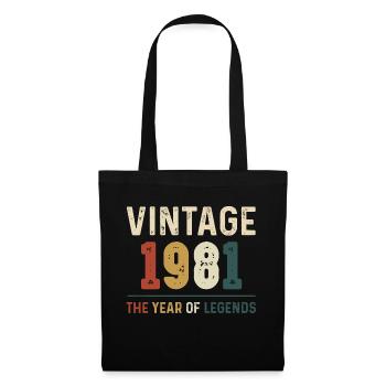 43 Jahre alter Jahrgang 1981 Geschenke zum 43. Geburtstag - Stoffbeutel - Schwarz - Vorne