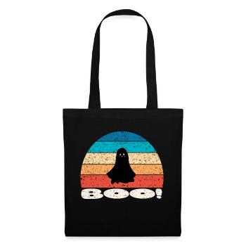 Retro vintage Sunset Halloween Ghost - Stoffbeutel - Schwarz - Vorne