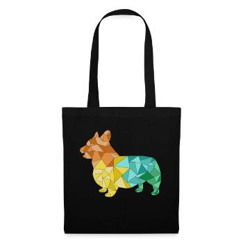 CORGI geometrisch bunt - Stoffbeutel - Schwarz - Vorne
