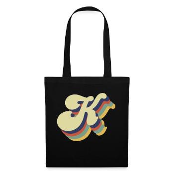Retro K Letter - Tote Bag - black - Front