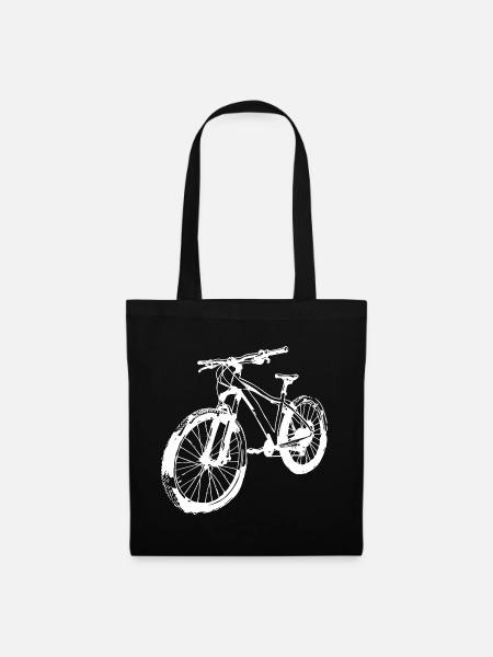 Mountainbike Line Art - Stoffbeutel - Schwarz
