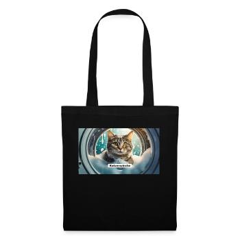 Jeu de mots ambigu sur l’expression allemande – Katzenwäsche - Sac en tissu - noir - Devant
