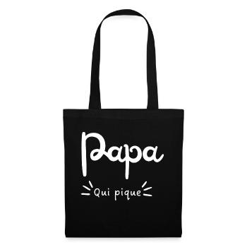Papa qui pique - Sac en tissu - noir - Devant