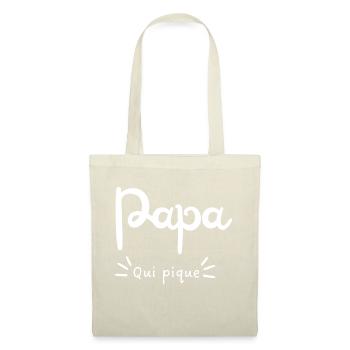 Papa qui pique - Sac en tissu - nature - Devant