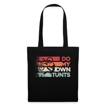 I Do My Own Stunts - Lustiges Tollpatsch Geschenk - Stoffbeutel - Schwarz - Vorne