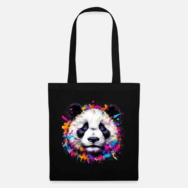 Panda - Stoffbeutel - Schwarz