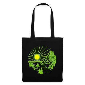 Paysage de vacances (vert) - Sac en tissu - noir - Devant