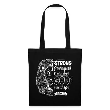 Joshua 1 9 - Be strong and courageous - Tote Bag - black - Front