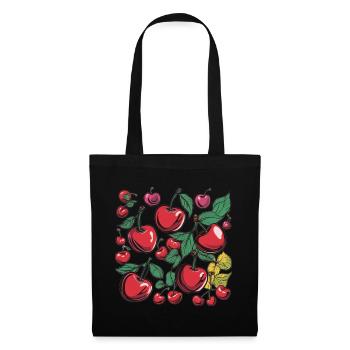 Cerises rétro Vintage jardin de fruits grignotage d’été - Sac en tissu - noir - Devant