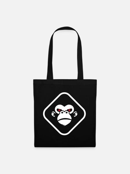 Gorilla Logo dunkler Hintergrund - Stoffbeutel - Schwarz