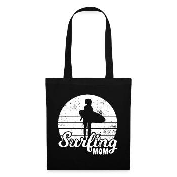 Maman surfeuse - Sac en tissu - noir - Devant