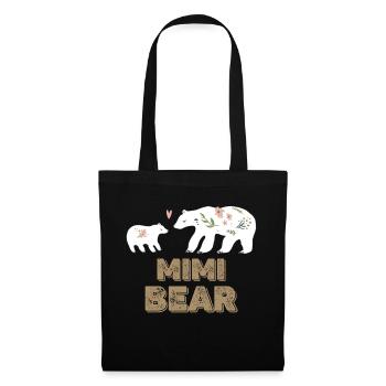 Mimi Ours Maman Maman Floral Bonne fête des mères - Sac en tissu - noir - Devant