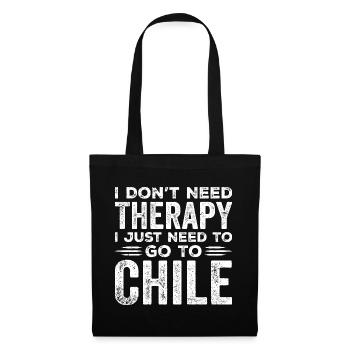 Ich brauche keine Therapie, ich muss nur nach Chile - Stoffbeutel - Schwarz - Vorne