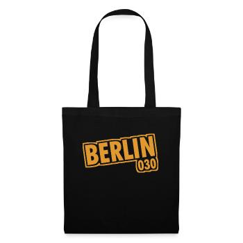 Berlin - 030 - Capitale - Allemagne - Indicatif régional - Sac en tissu - noir - Devant