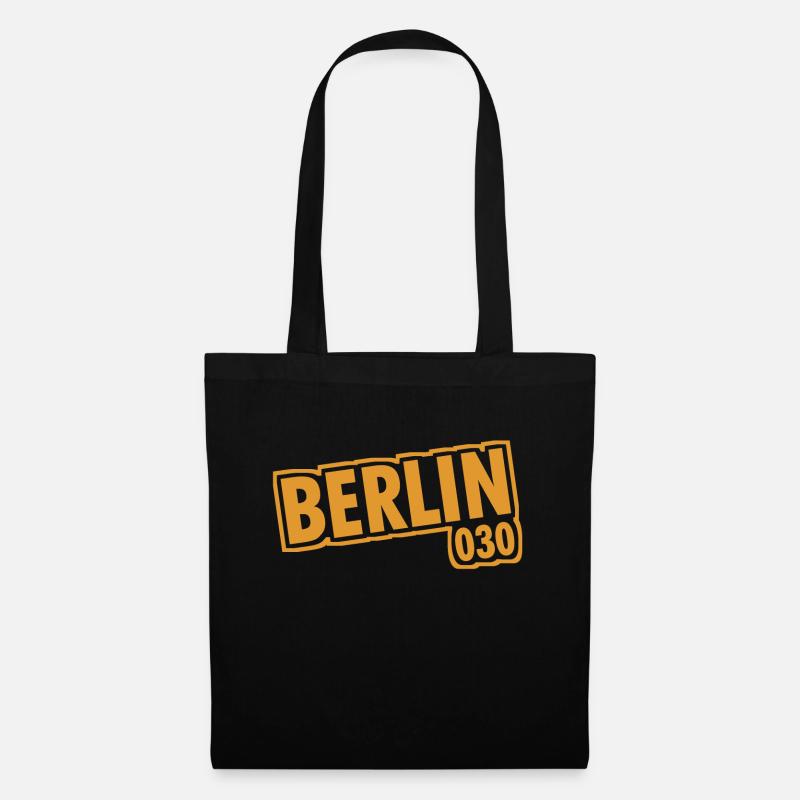 Berlin - 030 - Hauptstadt - Deutschland - Vorwahl - Stoffbeutel - Schwarz