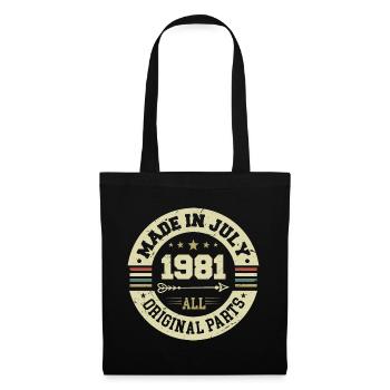 Cadeau d'anniversaire de juillet 1981 1981 que j'ai fait en juillet - Sac en tissu - noir - Devant