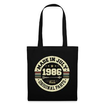 Juli 1986 Geburtstagsgeschenk 1986 I Made in July - Stoffbeutel - Schwarz - Vorne