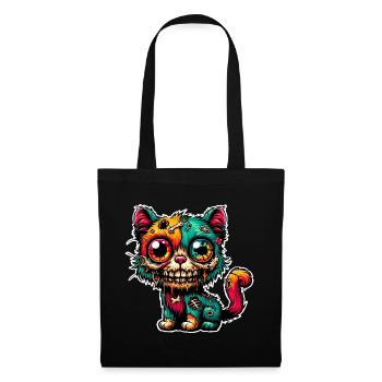 Zombie Cat Monster Halloween - Tote Bag - black - Front