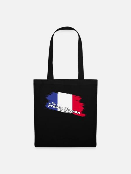 I am a French woman, French flag - Tote Bag - black