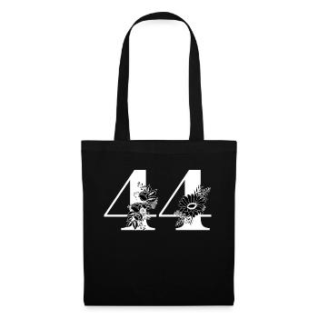 Number 44 Black Floral - 44th Floral Birthday - Tote Bag - black - Front