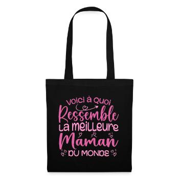 Cadeau Meilleure Maman du Monde Cadeau Super Maman - Sac en tissu - noir - Devant