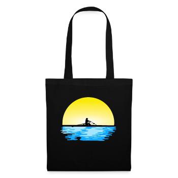 Aviron - bateau à rames - aviron femme - femme aviron - Sac en tissu - noir - Devant