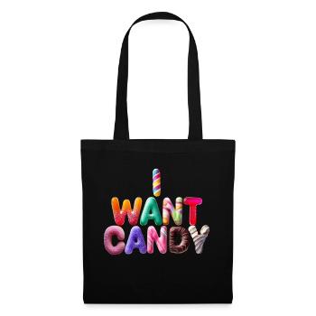 Je veux des bonbons - Sac en tissu - noir - Devant
