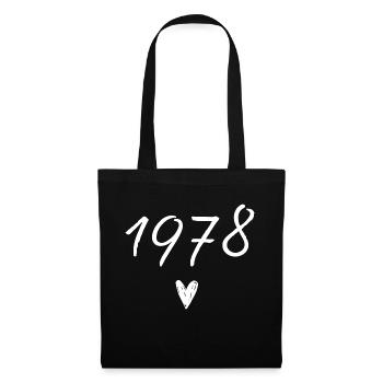 1978 coeur anniversaire - Sac en tissu - noir - Devant