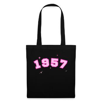 1957 rose étoile - Sac en tissu - noir - Devant