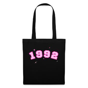 1992 rose étoile - Sac en tissu - noir - Devant