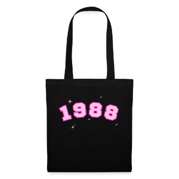 1988 rose étoile - Sac en tissu - noir - Devant