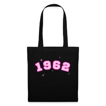 1962 rose étoile - Sac en tissu - noir - Devant