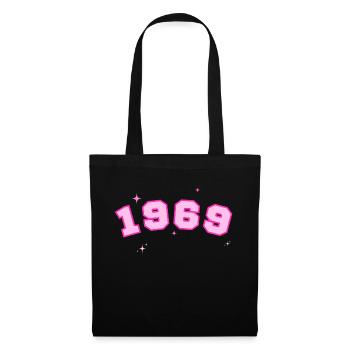 1969 rose étoile - Sac en tissu - noir - Devant