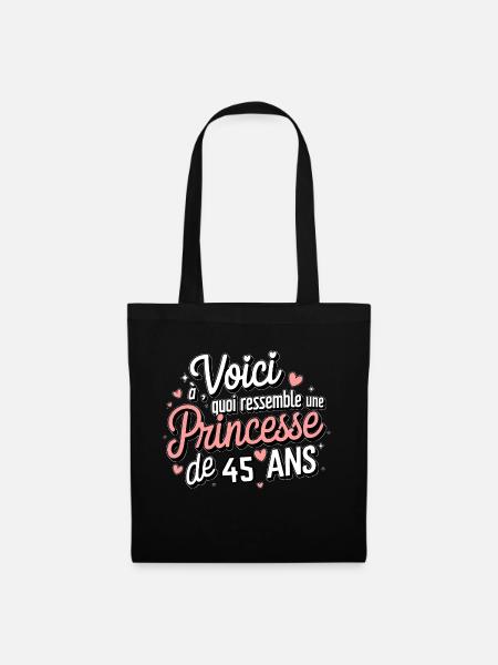 Princesse 45 Ans - Sac en tissu - noir