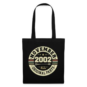 Millésime Novembre 2002 - Anniversaire Novembre 2002 - Sac en tissu - noir - Devant